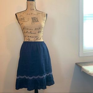 Anthropologie Fei Linen navy blue skirt size XS